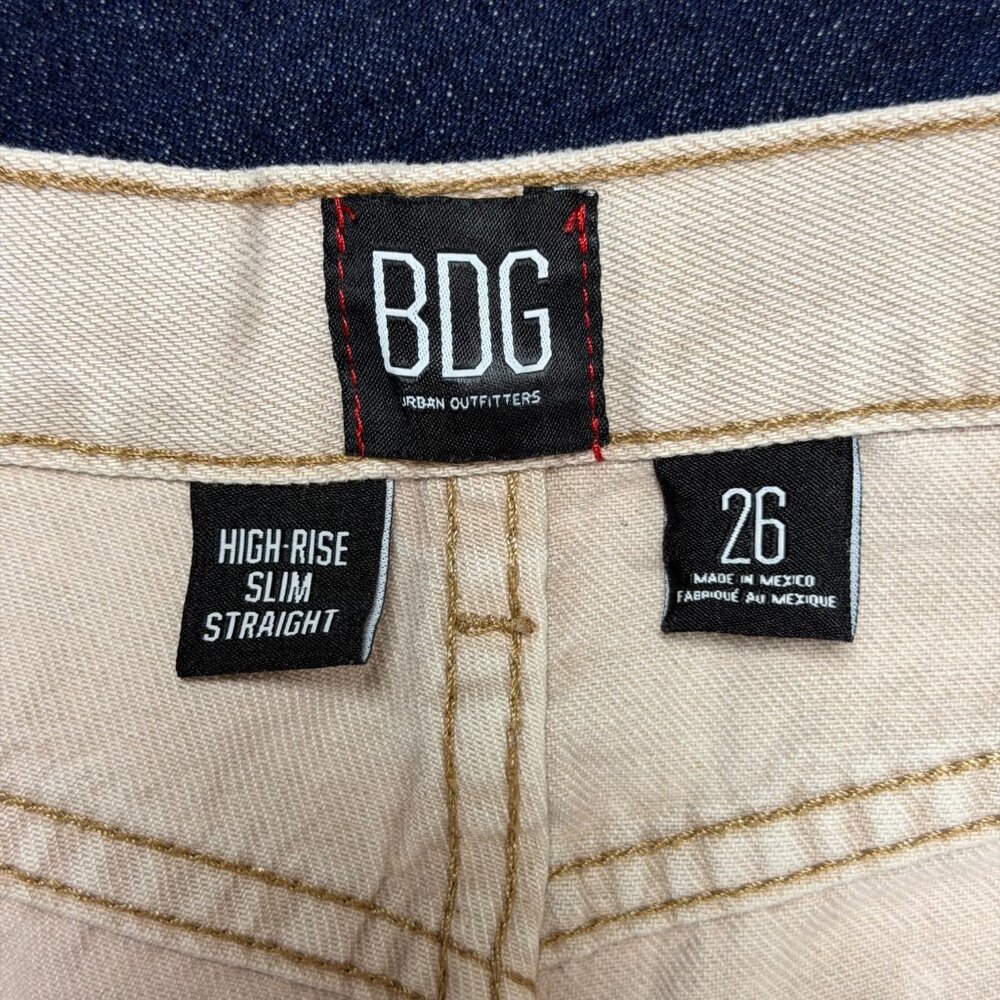 BDG Urban Outfitters Tan High Rise Straight Mom Jeans 26 - Picture 9 of 12